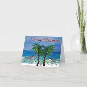 Christmas sandpipers Holiday coastal cards.  Card