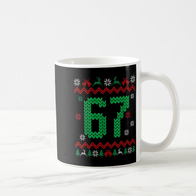 Christmas Santa 67 Six Seven Meme Ugly Sweater  Coffee Mug (Right)