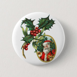 Christmas Santa 6 Cm Round Badge