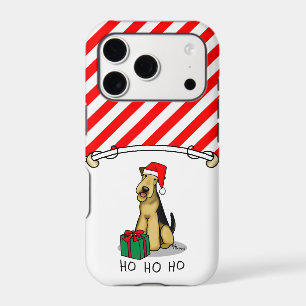 Christmas Santa Airedale Terrier HO HO HO Cute