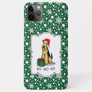 Christmas Santa Airedale Terrier HO HO HO Cute iPhone 11 Pro Max Case