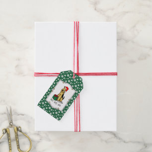 Christmas Santa Airedale Terrier HO HO HO Cute Gift Tags