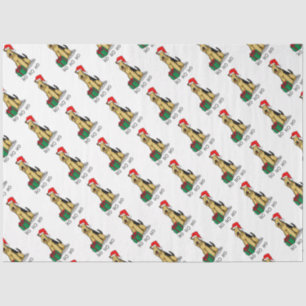 Christmas Santa Airedale Terrier HO HO HO Cute Tissue Paper