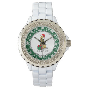 Christmas Santa Airedale Terrier HO HO HO Cute Watch