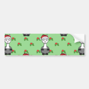 christmas santa Alpaca Bumper Sticker