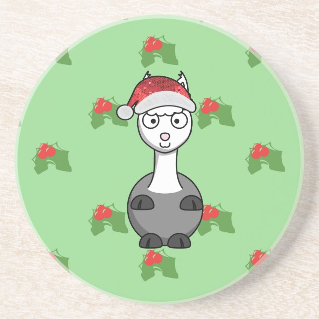 christmas santa Alpaca Coaster (Front)