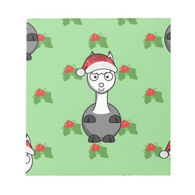 christmas santa Alpaca Notepad (Front)