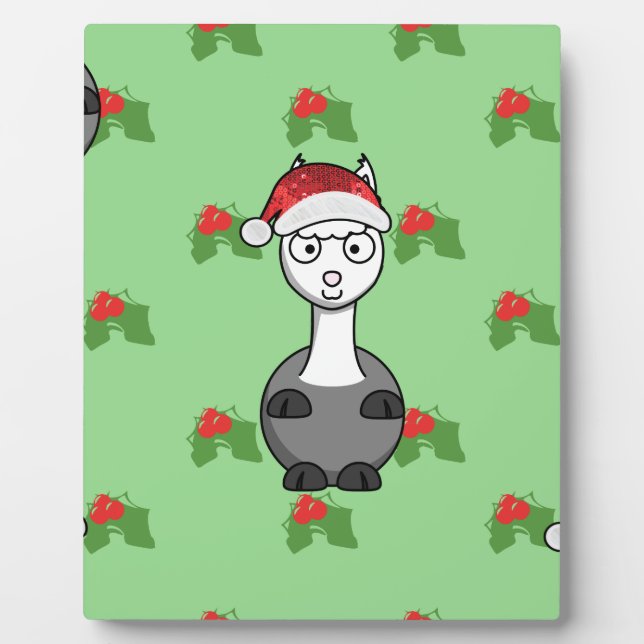 christmas santa Alpaca Plaque (Front)