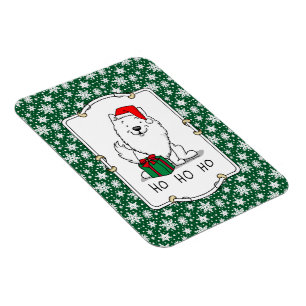 Christmas Santa American Eskimo Dog HO HO HO Cute Magnet