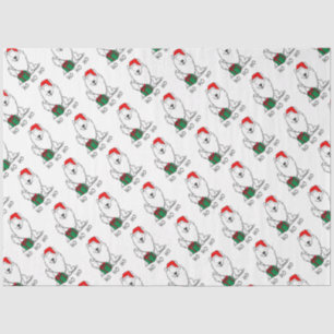 Christmas Santa American Eskimo Dog HO HO HO Cute Tissue Paper