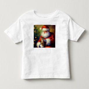 Christmas Santa and a Cat 1 Toddler T-Shirt