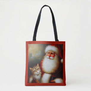 Christmas Santa and a Cat 2 Tote Bag
