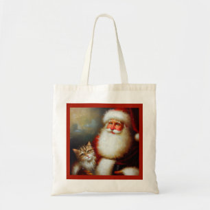 Christmas Santa and a Cat 2 Tote Bag