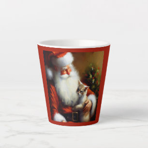 Christmas Santa and a Cat 3 Latte Mug