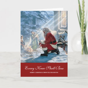 Christmas Santa and Baby Jesus Holiday Card