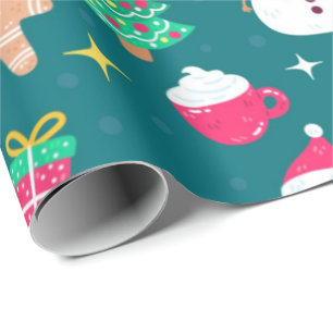 Christmas Santa and Friends Wrapping Paper