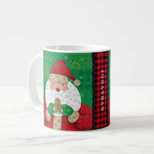 Christmas Santa and Gingerbread Farmhouse Holiday Coffee Mug