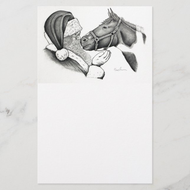 Christmas Santa and Paint Horse (Front)