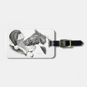 Christmas Santa and Paint Horse Luggage Tag