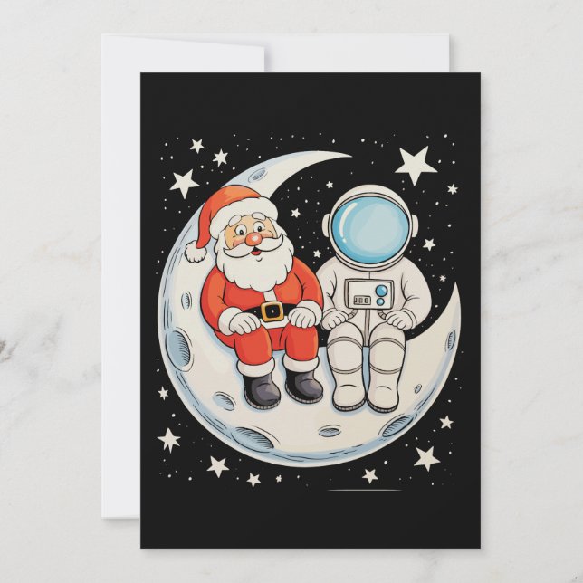 Christmas Santa Astronaut Moon Space Xmas Holiday (Front)