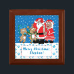 Christmas Santa at the North Pole Keepsake Box<br><div class="desc">Sweet container to hold your treasures. Santa at the North Pole. Personalise by deleting message and adding your own. Use your favourite font style, colour and size. Design elements can be transferred to other Zazzle products. Always adjust and check for perfect fit when transferring designs. Merry Christmas! Size: Small 5.125"...</div>