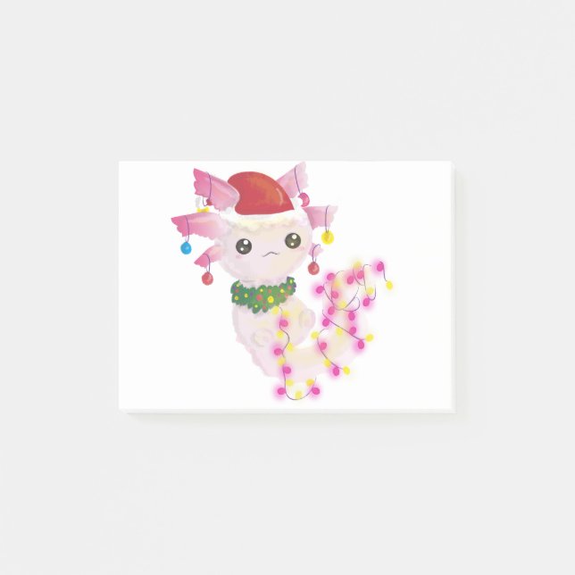 christmas santa axolotl post-it notes (Front)