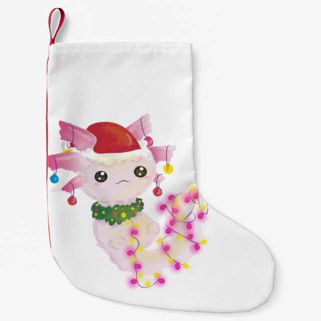 christmas santa axolotl small christmas stocking (Front)