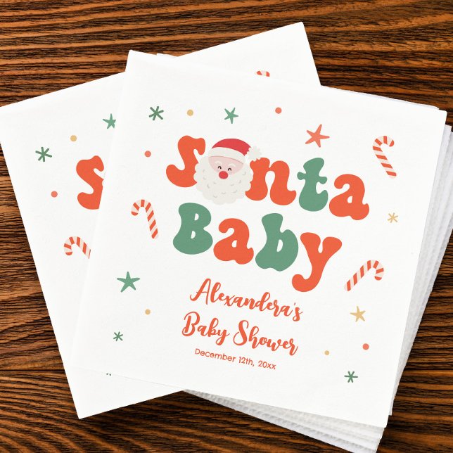 Christmas Santa Baby Baby Shower Napkin (Creator Uploaded)