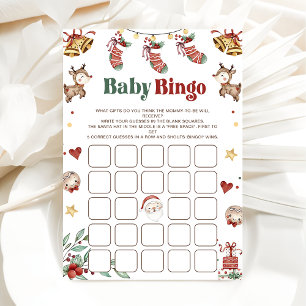 Christmas Santa Baby Bingo Baby Shower Game Invitation