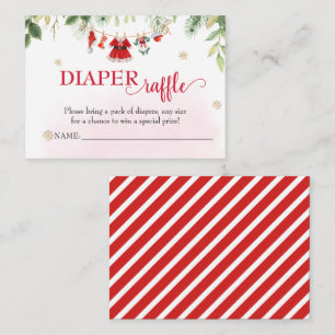 Christmas Santa Baby Clothes Diaper Raffle Ticket Enclosure Card