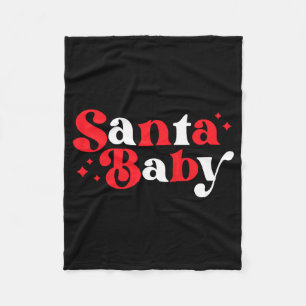 Christmas Santa Baby Cute Modern Tygraphy Script B Fleece Blanket