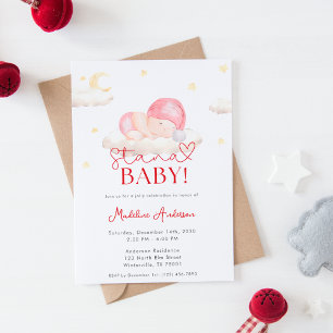Christmas Santa Baby Girl Shower Invitation