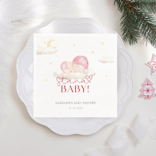 Christmas Santa Baby Girl Shower Napkin