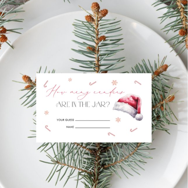 Christmas Santa Baby Guess How Many Candies Card (Creator Uploaded)