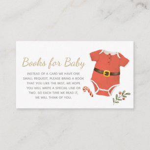 Christmas Santa Baby Shower Books for Baby Enclosure Card