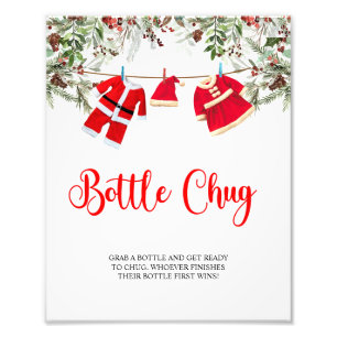 Christmas Santa Baby Shower Bottle Chug Sign