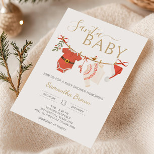 Christmas Santa Baby Shower Invitation