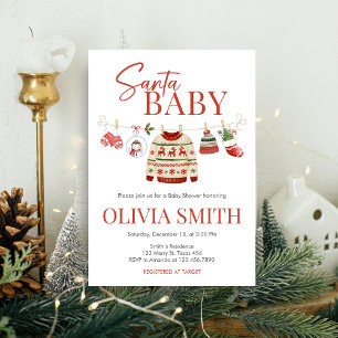 Christmas Santa Baby Shower Invitation