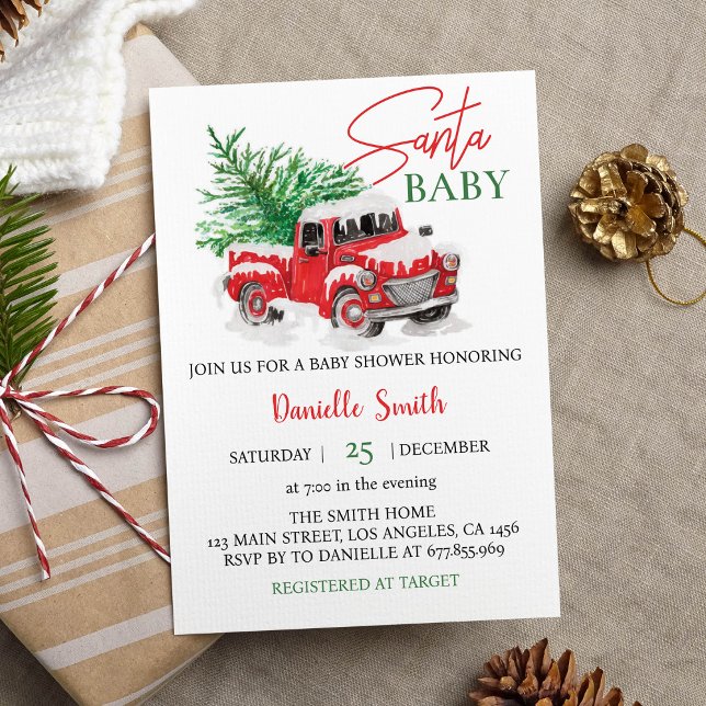 Christmas Santa Baby Shower Invitation (Creator Uploaded)