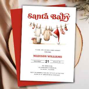 Christmas Santa Baby Shower Invitation