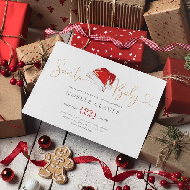 Christmas Santa Baby Shower Invitation (Creator Uploaded)