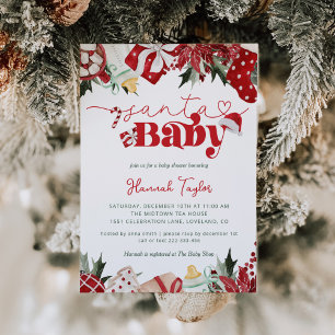 Christmas Santa Baby Shower Invitation