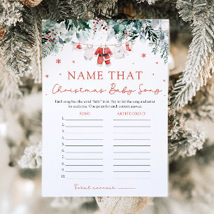 Christmas Santa Baby Shower Name That Baby Tune Invitation