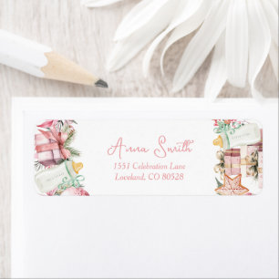 Christmas Santa Baby Shower Return Address Label