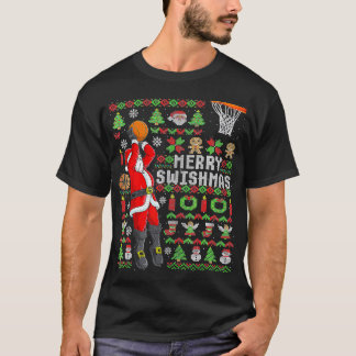 Christmas Santa Basketball Player Slam Dunk Ugly S T-Shirt