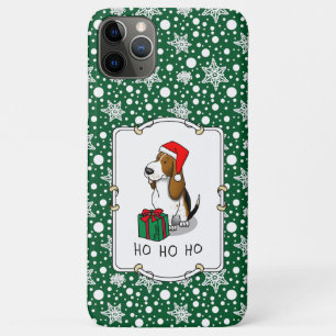 Christmas Santa Basset Hound (tri colour 1) Cute iPhone 11 Pro Max Case