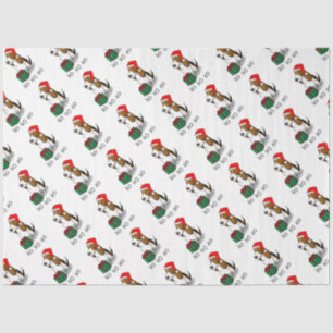 Christmas Santa Basset Hound (tri colour 1) Cute Tissue Paper