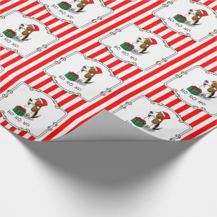 Christmas Santa Basset Hound (tri colour 1) Cute Wrapping Paper