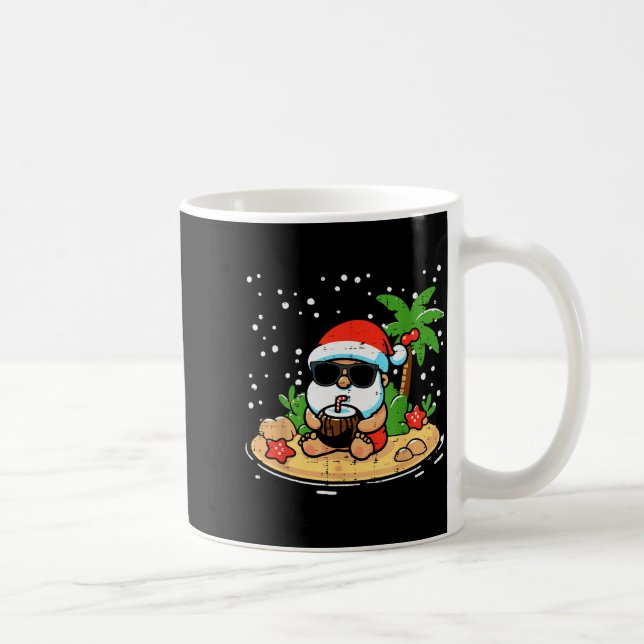 Christmas Santa Beach Xmas Trocal Hawaii Men Women Coffee Mug (Right)