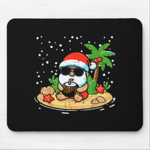 Christmas Santa Beach Xmas Trocal Hawaii Men Women Mouse Pad